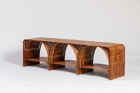 The Bridge Bamboo Bench – A New Layer Taiwan Interior Window Trim, Sculpture Textile, Painting Wooden Furniture, Contemporary Bookcase, Thonet Chair, Job Offer, Modular Furniture, Miami Design, Mazda 6