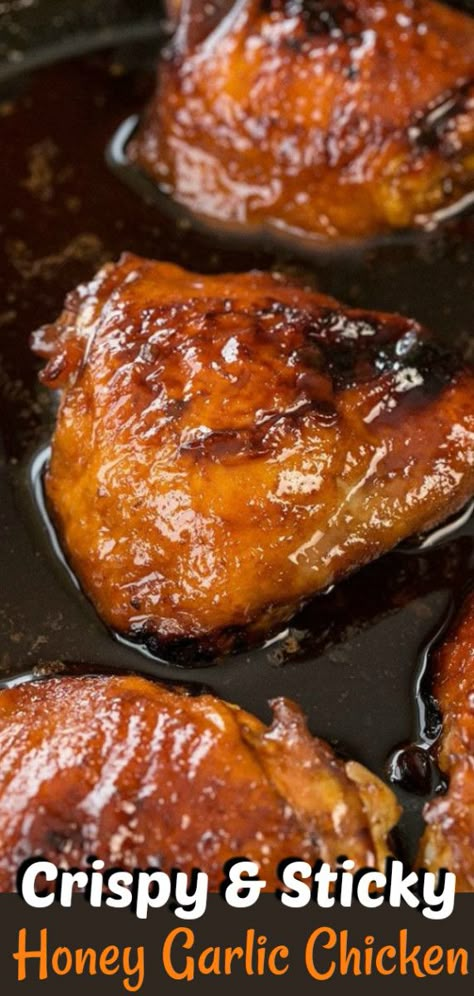 Chicken Thigh Leg Quarters, Chicken Quarter Recipes, Baked Honey Garlic Chicken, Chicken Leg Quarter Recipes, Easy Honey Garlic Chicken, Honey Garlic Chicken Thighs, Garlic Chicken Recipe, Honey Glazed Chicken, Chicken Leg Recipes