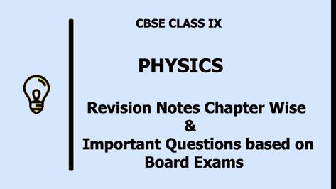 On Ribblu.com Class 9 Students can easily get Physics Notes along with Chapterwise Question bank. These notes are going to help students get well-versed with each and every important chapter of Physics . Often being regarded as the make-or-break year  CBSE Class 9 Physics Notes are surely going to help students to complete the syllabus on time. […] Class 9 Physics Notes, Physics Revision Notes, Class 9 Science Notes, Physics Topics, Physics Revision, Physics Notes, Class 9, Revision Notes, Science Notes