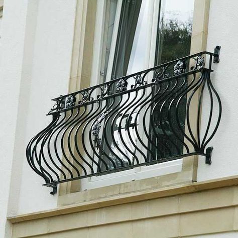 Wrought Iron Decor, Iron Balcony Railing, Juliette Balcony, French Balcony, Juliet Balcony, Balcony Grill, Modern Balcony, Balcony Grill Design, Balcony Railing Design