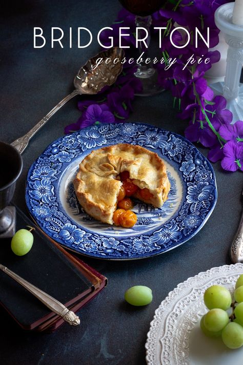 Bridgerton: Duke of Hasting's Gooseberry Pie - Feast of Starlight Gooseberry Pie Recipe, Bridgerton Food, Bridgerton Duke, Jonathan Bailey Bridgerton, Food In Movies, Feast Of Starlight, Gooseberry Pie, Fictional Food, Royal Recipe