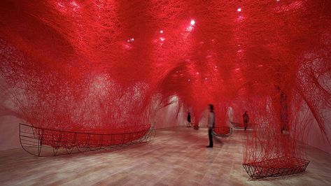 Te Papa's Next Big Installation Is a Two-Storey Labyrinth of Black Wool from Chiharu Shiota - Concrete Playground | Concrete Playground Auckland Mori Art Museum Tokyo, Japan Art Museum, Mori Art Museum, Tokyo Art Museum, Red Art Aesthetic, Art Exhibition Aesthetic, Consumer Board, Lavender Tattoos, Japan Museum