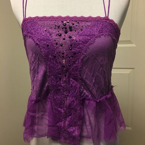 Brand New Free People Purple Tank Top Size Xs Full Purple Outfit, Purple Vintage Clothes, Y2k Fashion Purple, Deep Purple Clothes, Purple Grunge Outfits, Black And Purple Outfit, Rock Girl Outfit, Jane Boolittle, Deep Purple Hair