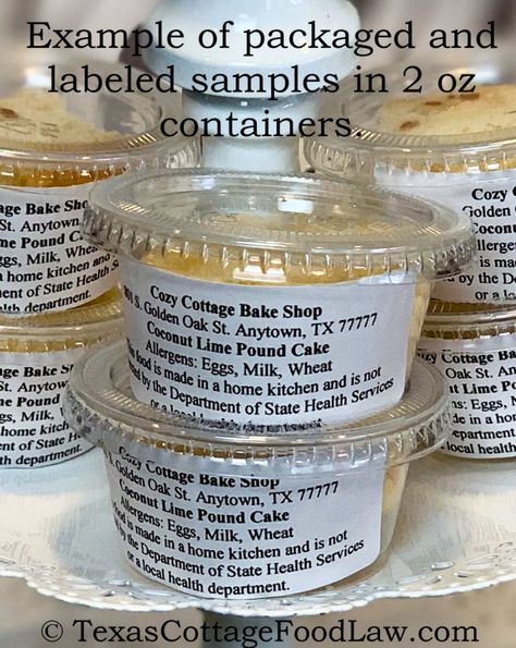 Texas Cottage Food Law Label, Cottage License Food Ideas, Cottage Food Law Recipes, Cupcake Vendor Display, Texas Cottage Food Law, Cottage Law Recipes, Texas Cottage Food Law Recipes, Baked Goods Display Ideas, Cottage Food Business Ideas