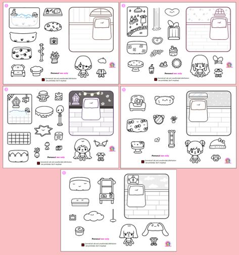 Tutorial Paper Diy ✨Toca Boca Sanrio Room paper toy: https://youtu.be/iXctlFG6mmU?si=5Q57dih1phLHBOhp YOU’LL RECEIVE : 🔹 1 PDF file that includes 5 ... Coloring Pages Toca Boca, Toca Boca Sanrio, Sanrio Room, Diy Quiet Books, Paper Dolls Diy, Dolls Diy, Paper Doll House, Easy Paper Crafts Diy, Glue Tape