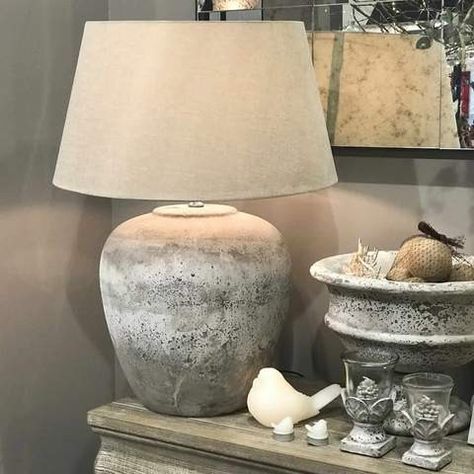 Clay Lamps, White Lamps, Lamps Ideas, Affordable Lighting, Handcrafted Lamp, Textile Interior, Stone Lamp, Interior Elements, Vase Lamp