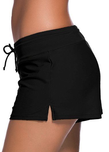 Drawstring Waist Solid Black Swimwear Shorts bikinis swimsuits, hoaka swimwear, seafolly swimwear #bikiniset #bikinilifestyle #bikinilife, dried orange slices, yule decorations, scandinavian christmas Summer Bathing Suits, Beach Swim, Swimwear Shorts, Swim Suit Bottoms, Beach Wears, Swim Bottoms, Party Dresses For Women, Swim Suit, Board Shorts