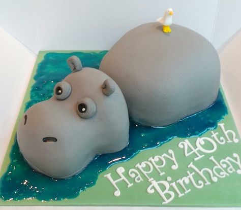 Hippo Cake Ideas, Hippo Party, Cakes 2023, Hippo Cake, Hippo Birthday, Nice Cakes, 3rd Birthday Cakes, Cake Factory, Crazy Cakes