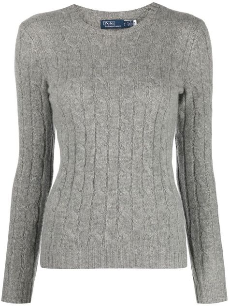 Grey Cable Knit Sweater, Collared Sweatshirt, Sweater Fits, Fantasy Gowns, Cashmere Jumper, Airport Fashion, Ralph Lauren Outfits, Pinterest Outfits, Dream Clothes