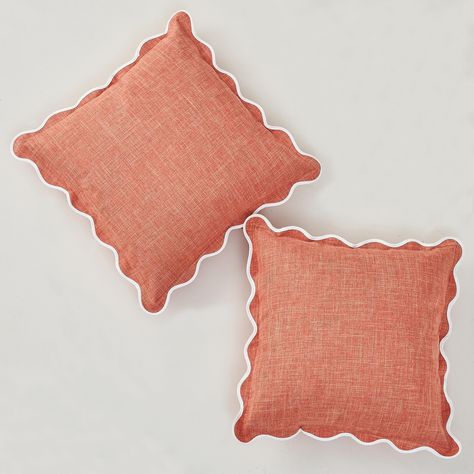 Linen Throw Pillows, Pink And Orange College Apartment, Playroom Pillows, Burnt Orange Pillows, Cute Cushions, Throw Pillows Living Room, Pink Throws, 16x16 Pillow Cover, 20x20 Pillow Covers