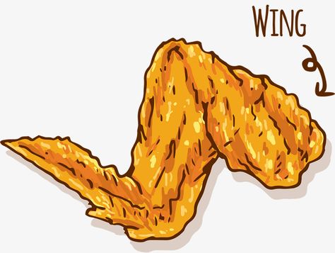 Chicken Wing Cartoon, Chicken Wing Illustration, Chicken Wings Logo, Bbq Logo, Wings Restaurant, Wings Sketch, Chicken Png, Chicken Illustration, Wings Png