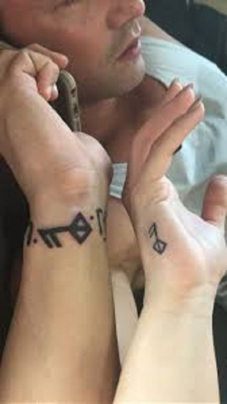 109 Best Matching Couple Tattoos | Improb Viking Symbol For Love, Love Rune, Viking Couple, Couple Tattoo Heart, Simple Couples Tattoos, Matching Couple Tattoo, Symbol For Love, Couple Tattoos Love, Canvas Tattoo