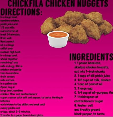 Chick-Fil-A Chicken Nugget Recipe Nugget Recipes, Tender Recipes, Pizza Sandwich Recipe, Youtube Recipes, Kfc Recipe, Chicken Nugget Recipes, Disney Dinner, Kfc Chicken, Chicken Tender