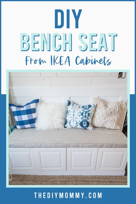 Bench seats are popular additions to kitchens and other areas. They can offer both extra storage and seating. Watch this video to learn how you can use IKEA kitchen cabinets to build a bench seat. Diy Bench Seat With Storage Kitchen, Kitchen Benches With Storage, Ikea Diy Bench With Storage, Ikea Seating Bench Hack, Dining Room Bench With Storage, Diy Dining Bench With Storage, Ikea Storage Bench Hack, How To Build A Bench Seat, Diy Kitchen Bench Seating