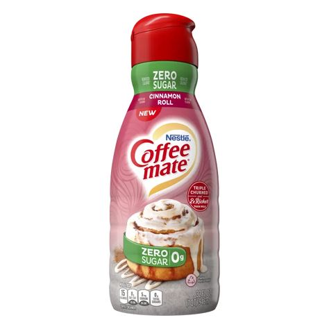 Zero Sugar Cinnamon Roll Liquid Coffee Creamer 32 oz. | Official Coffee mate® Cinnamon Roll Coffee Creamer, Coffee Mate Creamer, Sugar Free Coffee Creamer, Cinnamon Roll Coffee, Sugar Free Creamer, Non Dairy Coffee Creamer, Nestle Coffee Mate, Nestle Coffee, Flavored Coffee Creamer