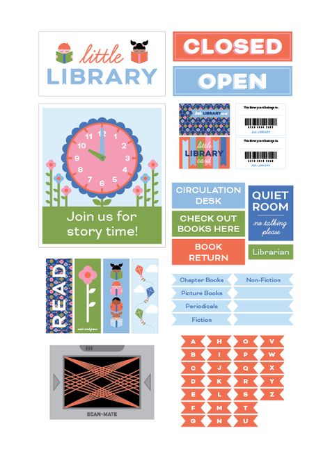 Library Pretend Play Free Printables, Library Signs Printable, Free Printable Library Cards, Library Pocket Template Free Printable, Library Dramatic Play Free Printables, Pretend Play Library, Library Dramatic Play Preschool, Library Printables, Library Pretend Play