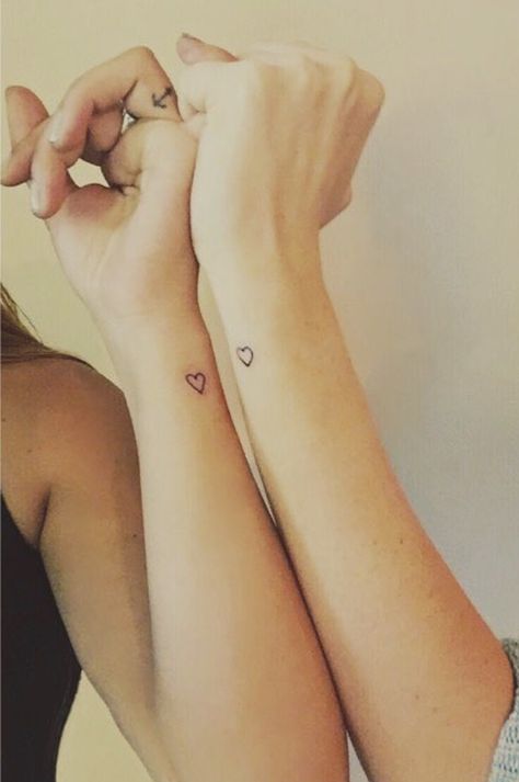 Small Heart Tattoo On Wrist Mother Daughters, Friends Heart Tattoo, Matching Tattoos For Best Friends Wrist, Mini Heart Tattoo Wrist, Heart Tattoo On Side Of Wrist, Heart Best Friend Tattoos, Tiny Heart Tattoo Wrist, Handwritten Heart Tattoo, Couple Heart Tattoo