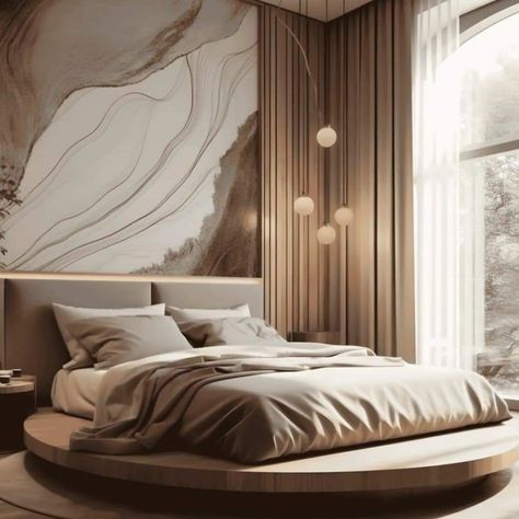 Bedroom Design Ideas ✨️| Interior design ✨️👌 . . . . #trendingpost #luxurybedroomdesign #smartlighting #bedroominteriors #trendinginterior #mainbedroom #luxuryinteriordesign #bedroomdecor #lightingdesign #bedroomdesign #sethiglassplywood #beforeandafter #explorepage #interiordesign #fypシ゚viralシfypシ゚viralシalシ #dreaminteriors #bedroominterior #makeuphack #sherlynchopra #anantambani #yogafitness #besthomegadgets Curved Wall Bedroom, Bedroom Ideas Girl, Nice Bedrooms, Bedroom Design Luxury, Bedroom Indian, Bedroom Ideas Luxury, Living Room Lighting Design, Bring The Outdoors Inside, Curved Bed