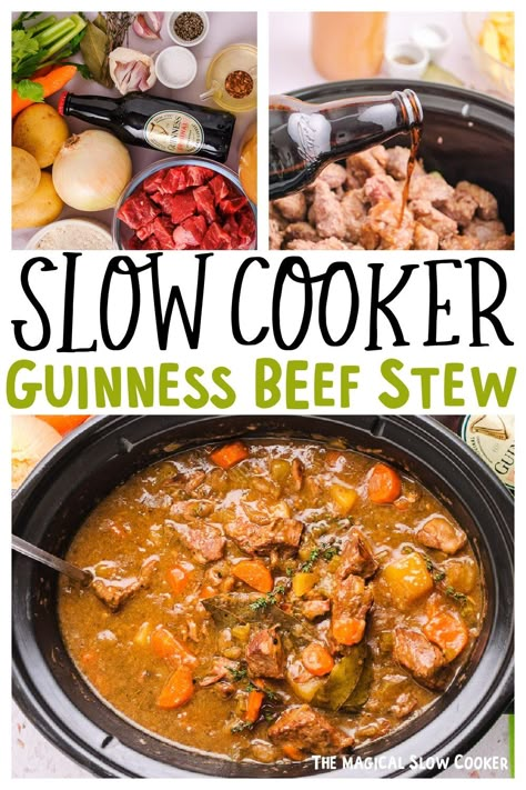 Slow Cooker Guinness Beef Stew Recipe Slow Cooker Guinness Beef Stew, Guiness Stew, Guinness Beef Stew Slow Cooker, Beef And Guinness Stew, Stew Crockpot, Guinness Stew, Guinness Beef Stew, Magical Slow Cooker, Irish Beef