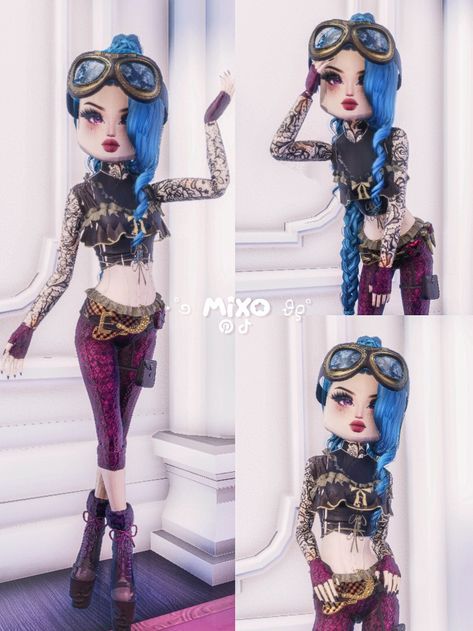 unique make up ideas changes ure persanilty League Of Legends Outfits, Jinx Dti Outfit, Jinx Arcane Dress To Impress, Jinx Dress To Impress, Cosplay Dress To Impress, Arcane Cosplay, Peaky Blinders Costume, Powder Arcane, Colorful Tights