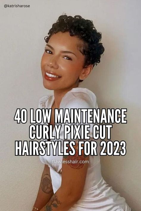 Searching for a low maintenance curly pixie cut? Look no more! Here is the best collection of effortless short hairstyles for every hair type and face shape. Hair Cuts Short Curly, Short Pixie Haircuts Curly Hair, Short Hairstyles For Naturally Curly Hair, Very Short Hair Curly, Short Mixed Hair, Short Very Curly Hair, Super Short Curly Pixie, Short Hair Styling Tips, Styling Curly Pixie Haircut