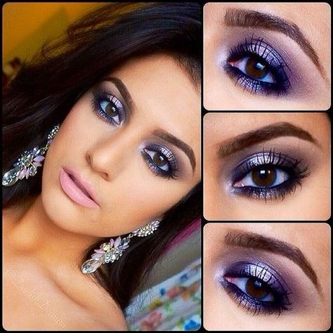 Fitness Competition Makeup, Eid Makeup, Competition Makeup, Occasion Makeup, Competition Hair, Show Makeup, Purple Eye Makeup, Purple Makeup, Bold Makeup