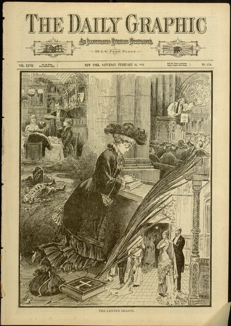 The Daily Graphic Newspaper, New York Saturday, February 25, c.1882. Various vignettes picturing "The Lenten Season". Antique Newspaper, 1890s Newspaper, Newspaper Pictures, Classic Academia, Nursery Rhymes Poems, Newspaper Layout, Advanced Typography, Historical Newspaper, Vintage Newspaper