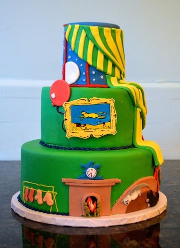 Goodnight Moon is an adorable children's book and an even cuter (and tastier!) cake! Goodnight Moon Cake, Goodnight Moon Party, Goodnight Moon Birthday Party, Moon Party Ideas, Decorated Food, Sailor Moon Cakes, Book Themed Birthday Party, Chinese Moon Cake, Moon Room