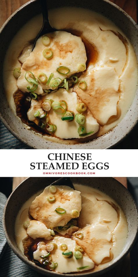 Asian Egg Recipe, Chinese Breakfast, Chinese Egg, Steamed Eggs, Steam Recipes, Egg Dish, Chinese Cooking, Delicious Dinner Recipes, Asian Dishes