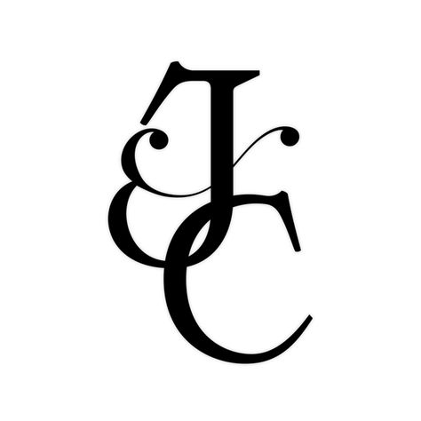 C And J Initial Tattoo, J C Tattoo, J Calligraphy, Cursive J, Free Monogram Fonts, Wedding Logo Design, Projets Cricut, Initial Tattoo, Tattoo Lettering Fonts