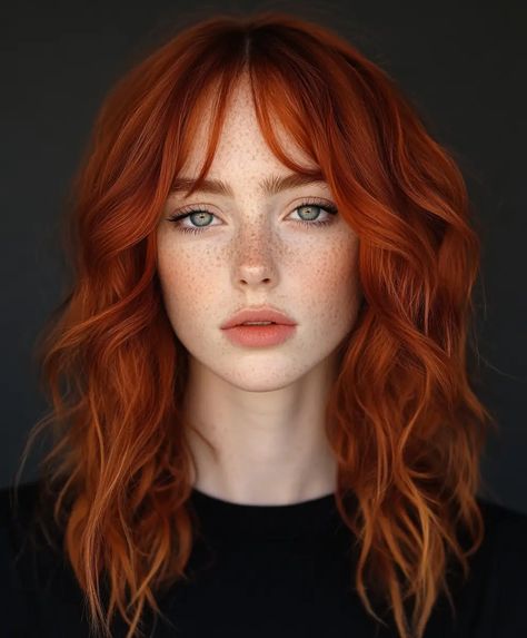 Ignite Your Style: 51 Captivating Copper Hair Color Ideas - Page 16 of 17 - The Fusion Feed Copper Brunette, Bright Copper Hair, Brunette Tones, Copper Hair Color Ideas, Shag Cut, Hair Pale Skin, Redhead Makeup, Red Hair Woman, Copper Hair Color