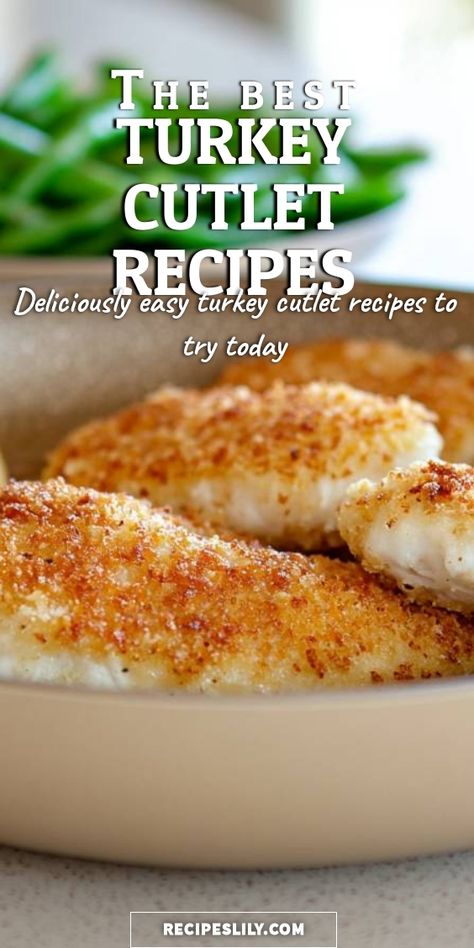 I love whipping up these incredibly tasty and easy turkey cutlet recipes! Perfect for a quick dinner, they are tender, flavorful, and always a hit at the table. Try them out and enjoy a delightful meal! Healthy Turkey Chops Recipe, Turkey Medallions Recipes, Turkey Filet Recipes, Turkey Cutlet Recipes Healthy, Turkey Breast Cutlet Recipes, Turkey Cutlets Recipe, Turkey Cutlet Recipes, Turkey Chops, Cutlet Recipes