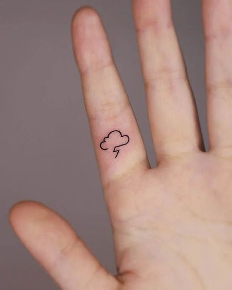 Finger Tattoos With Meaning, Meaningful Finger Tattoos, Inner Finger Tattoo, Finger Tattoo Ideas, Middle Finger Tattoos, Finger Tattoos For Couples, Storm Tattoo, Thumb Tattoos, Glyph Tattoo