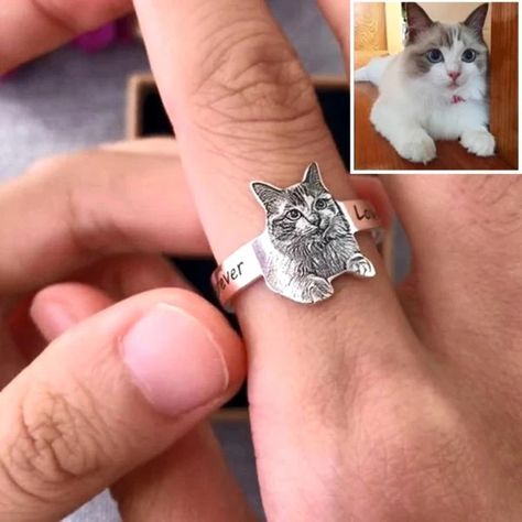 Just found this amazing item on AliExpress. Check it out! $10.99 | Portrait Jewelry, Photo Ring, Dog Ring, Memorial Ring, Pet Memorial Jewelry, Name Earrings, Name Ring, Pet Name, Cat Ring