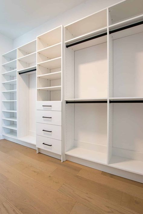 Custom Closets - Riverside Millwork Group Walk In Closets Ideas Master, Almari Design Bedroom, Closet Design Ideas, Luxury Wardrobe Design, Diy Closet Shelves, Organizing Walk In Closet, Ikea Built In, Closet Design Layout, No Closet Solutions