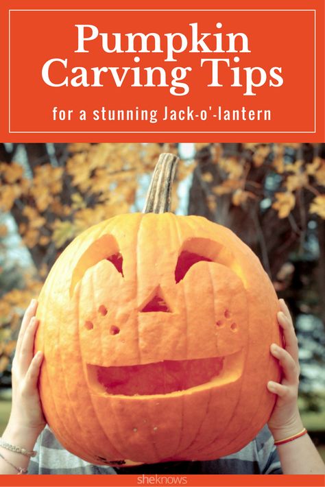 Save yourself from pumpkin disaster with these smart carving and preserving tips Small Pumpkin Carving Ideas, Halloween Pumpkin Carving Ideas, Unique Pumpkin Carving Ideas, Pumpkin Carving Tips, Pumpkin Carving Tools, Tall Pumpkin, Disney Pumpkin Carving, Halloween Pumpkin Carving, Creative Pumpkin Carving