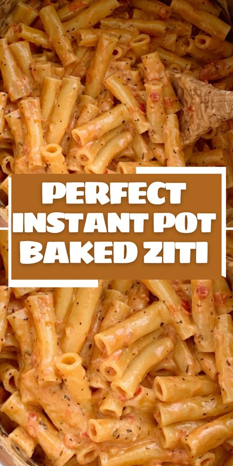 Baked ziti made in the instant pot with ziti pasta, heavy cream, chicken broth, crushed tomatoes, parmesan cheese, and seasonings. Instant Pot Baked Ziti, Tomatoes Sauce, Cheap Recipe, Ziti Recipe, Instant Pot Pasta, Instant Pot Pasta Recipe, Pasta Alfredo, Ziti Recipes, Baked Ziti Recipe