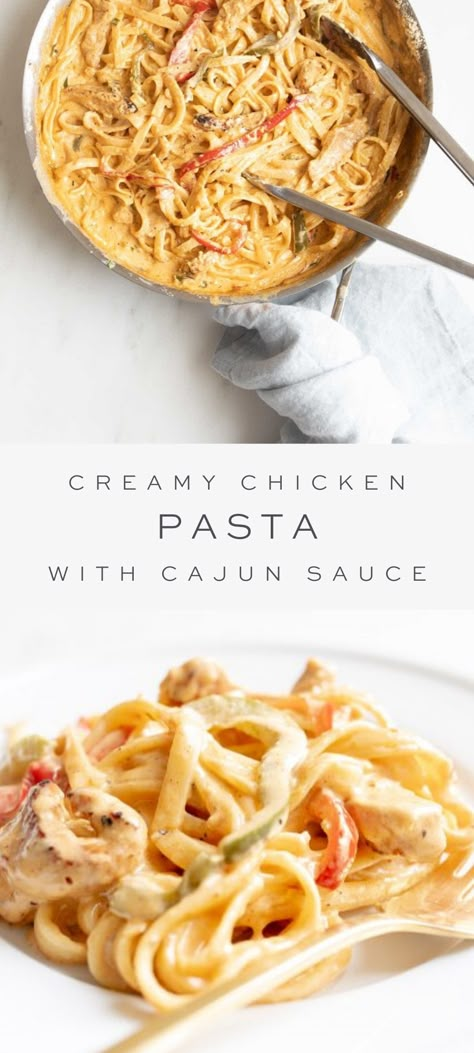 Easy Creamy Cajun Pasta Sauce, Easy Cajun Pasta Sauce, Dinner Recipes Cajun, Chicken Pasta Ideas, Spicy Creamy Pasta, Dinner Recipes Chicken Pasta, Chicken Pasta Easy, Creamy Cajun Chicken Pasta, Creamy Chicken Pasta Recipes