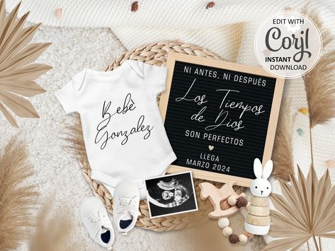 Baby Announcement In Spanish, Pregnancy Announcement In Spanish, Baby Reveal To Husband, Unexpected Pregnancy Announcement, Spanish Pregnancy Announcement, Pregnancy Announcement To Parents, Sonogram Pictures, Baby Announcement Photoshoot, Gender Announcements