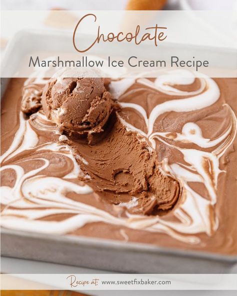 Chocolate Marshmallow Ice Cream Recipe, Chocolate Marshmallow Ice Cream, Marshmallow Ice Cream Recipe, Milk Chocolate Ice Cream, Marshmallow Ice Cream, Marshmallow And Chocolate, Frozen Things, Kitchenaid Recipes, Beer Ice Cream