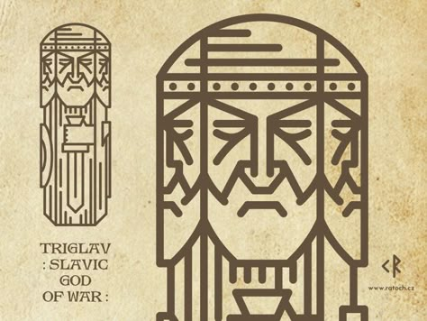 Triglav folklore pagan lineart linework slavic god Triglav God, Old Slavic Symbols, Slavic Paganism Tattoo, Slavic Protection Symbol, Triglav Slavic God, Escudo Viking, Slavic Tattoo, Early Slavic Warrior, Slavic Paganism