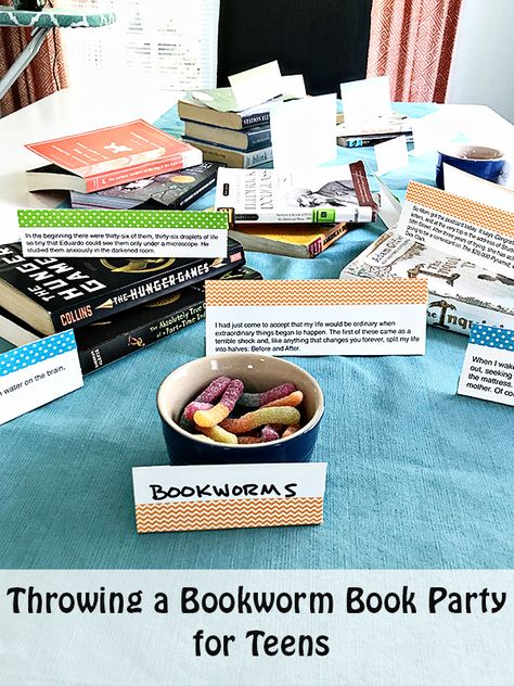 Bookworm Party Ideas, Book Themed Party Games, Book Themed Games, Book Party Games Adults, Book Birthday Party Theme Adult, Book Party Games, Book Worm Themed Birthday Party, Birthday Book Club Library, Teenager Activities