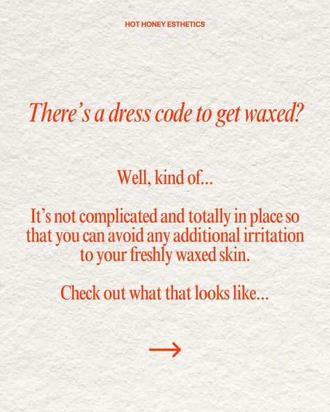 Did you know there’s a dress code for waxing? Like & Save this post for some inspo on how to dress for you next appointment Hot Honey Esthetics 📍Mableton, GA Phenix Salon Suites 5015 Floyd Rd. #esthetician #waxing #waxsalon #bodywaxing #waxstudio #fullbodywax #georgiawaxer #mabletongeorgia #skincare #professionalwaxing #esthetics#mabletonesthetician #mabletonbrows #mabletonwaxing #waxingeducation #coolgirlstyle #selfcaretips Waxing Captions, Phenix Salon Suites, Full Body Wax, Wax Studio, Waxing Tips, Salon Suites, Cool Girl Style, Hot Honey, Body Waxing