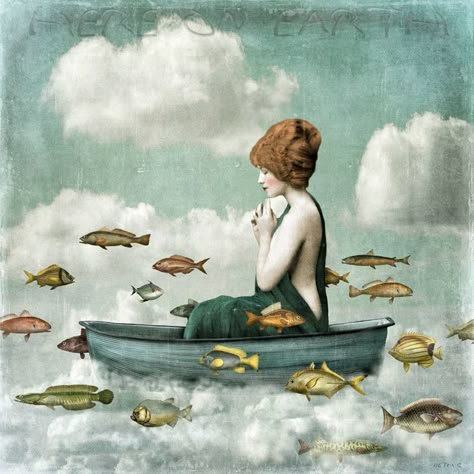 mermaid Kunst Collages, Christian Schloe, Art Surrealism, Here On Earth, Art Et Illustration, Pop Surrealism, Dessin Adorable, E Card, Fish Art