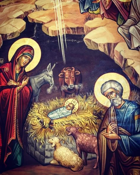 Vintage Happy New Year, Nativity Of Jesus, Merry Christmas Gif, Christian Backgrounds, Paint Icon, Orthodox Christian Icons, Religious Pictures, Byzantine Icons, Christmas Gif