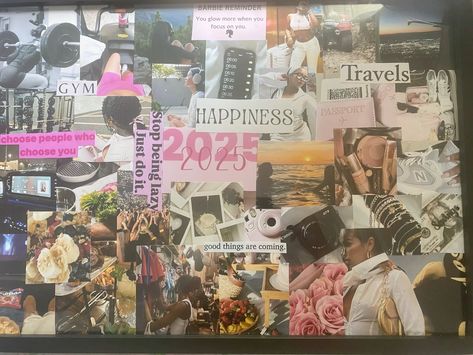 Example of an 2025 vision board for people who are wanting to create a vision board but don’t know where to start or how to start.. Stop Being Lazy, A Vision Board, Create A Vision Board, Focus On Yourself, Creating A Vision Board, 2025 Vision, Just Do It, Don T Know, To Start