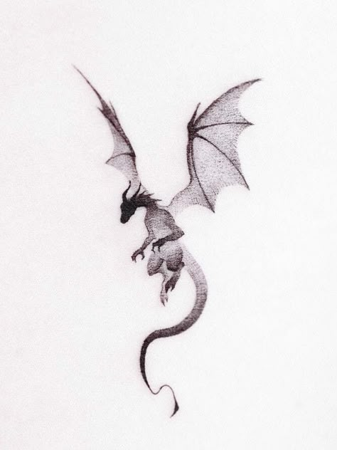 Smokey Dragon Tattoo, Small Dragon Drawing, Dragon Silhouette Tattoo, Dragon Tattoo Silhouette, Small Dragon Tattoo, Dragon Shadow, Tato Flash, Dragon Tattoo Sketch, Shadow Tattoo