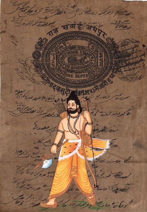 Parushram Bhagwan, Parasurama Avatar, Lord Parashurama, Avatar Painting, Ancient Paper, Mythology Paintings, Tantra Art, Ancient Drawings, Rajasthani Art