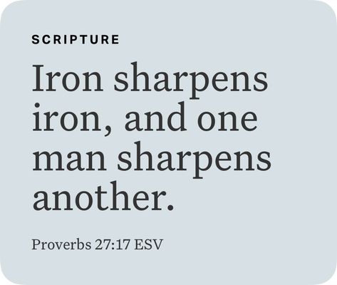 ‭‭Proverbs‬ ‭27:17‬ ‭ESV‬‬ Proverbs 27 17, Iron Sharpens Iron, Proverbs 27, Bible App, Trust God, Proverbs, The Bible, Bible, Quick Saves