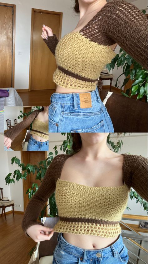 Crochet Longsleeved Top, Crochet Vera Top, Crochet Things, Crochet Inspo, Birthday Outfits, Ideas Crochet, Crochet Stuff, Fashion Hacks Clothes, Hippie Outfits